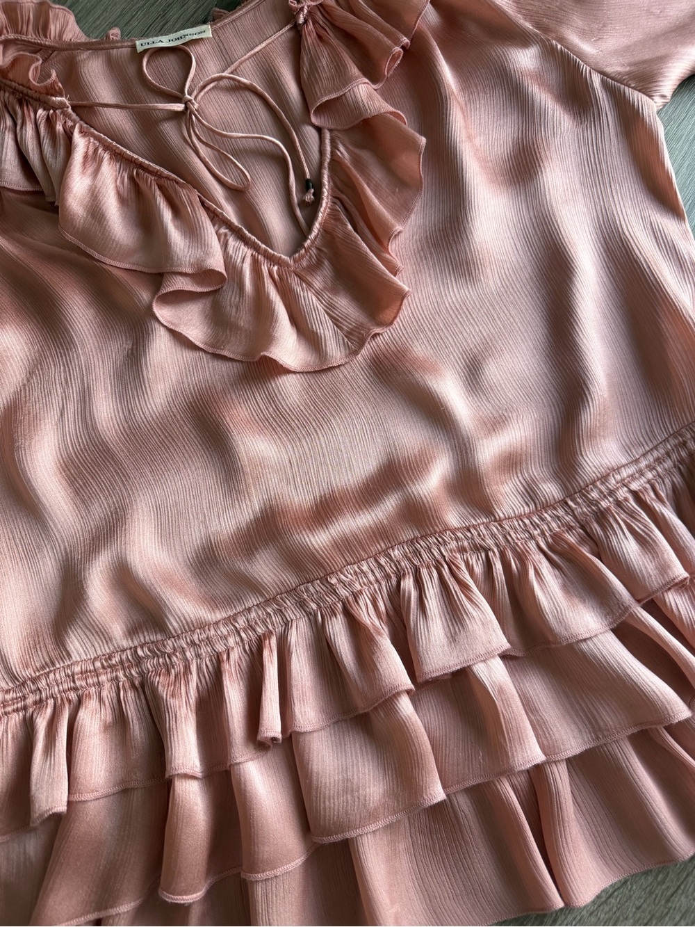 Ulla Johnson Ruffled Silk Peplum Blouse - Dusty Rose Size 0 - Picture 16 of 16